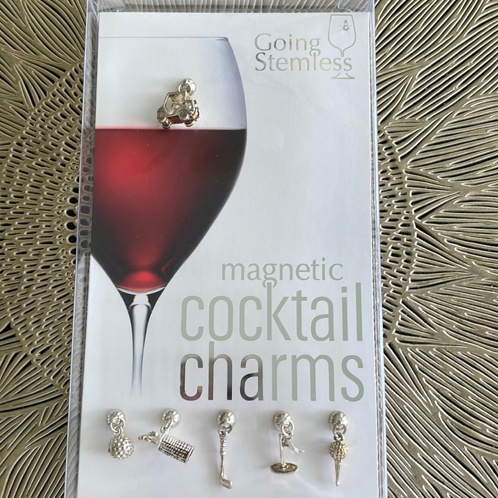🛍️ 3 for $12 2013 Going Stemless Magnetic Cocktail Charms - Golf Theme